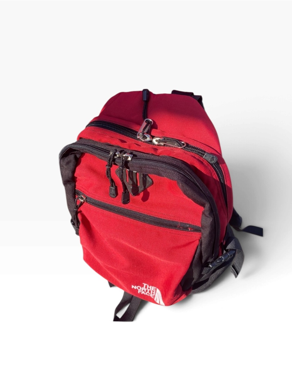 Vintage The North Face Backpack Red Black Hiking Daypack Y2K Outdoor TNF